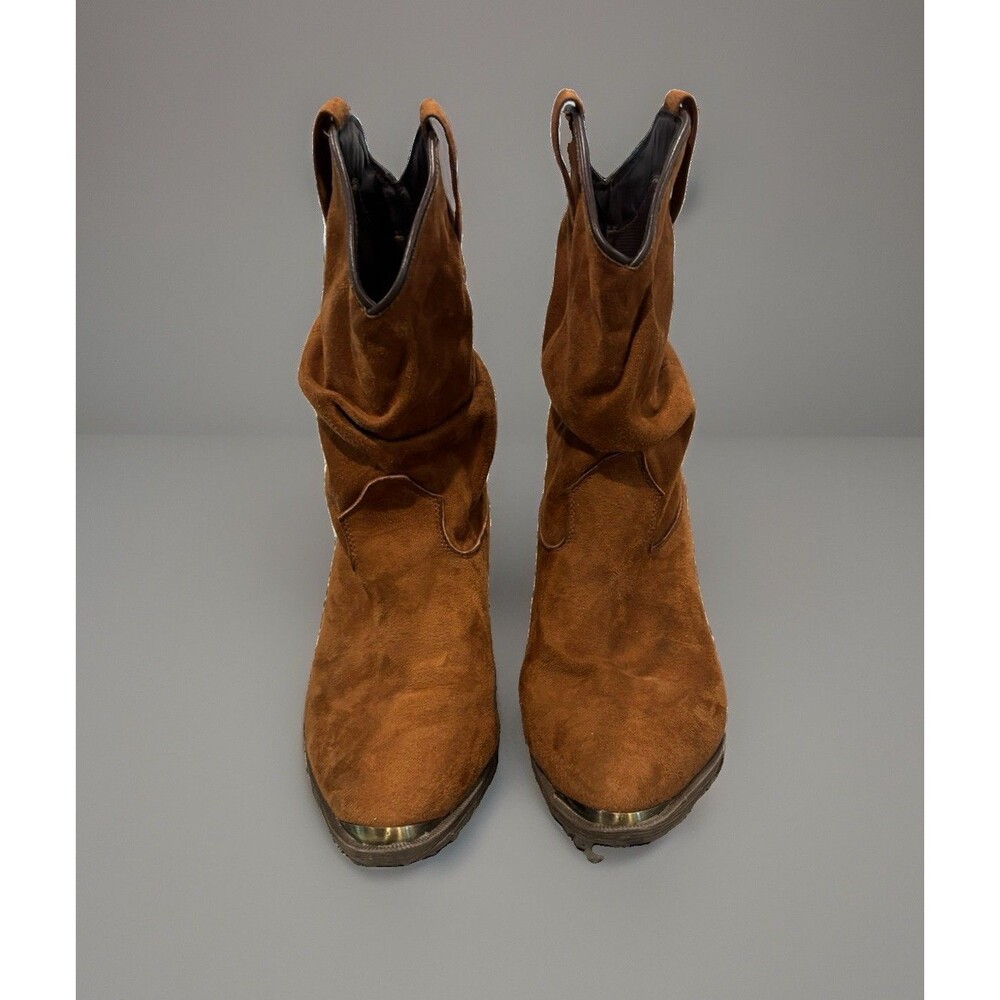 Dingo Brown Tan Suede Ankle Boots Women's Size 10 M Western Fall Winter